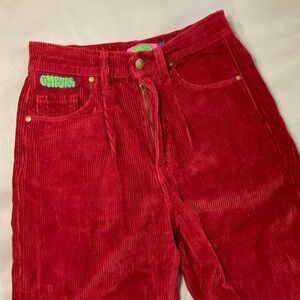 Empyre Red Corduroy High-Waist Pants